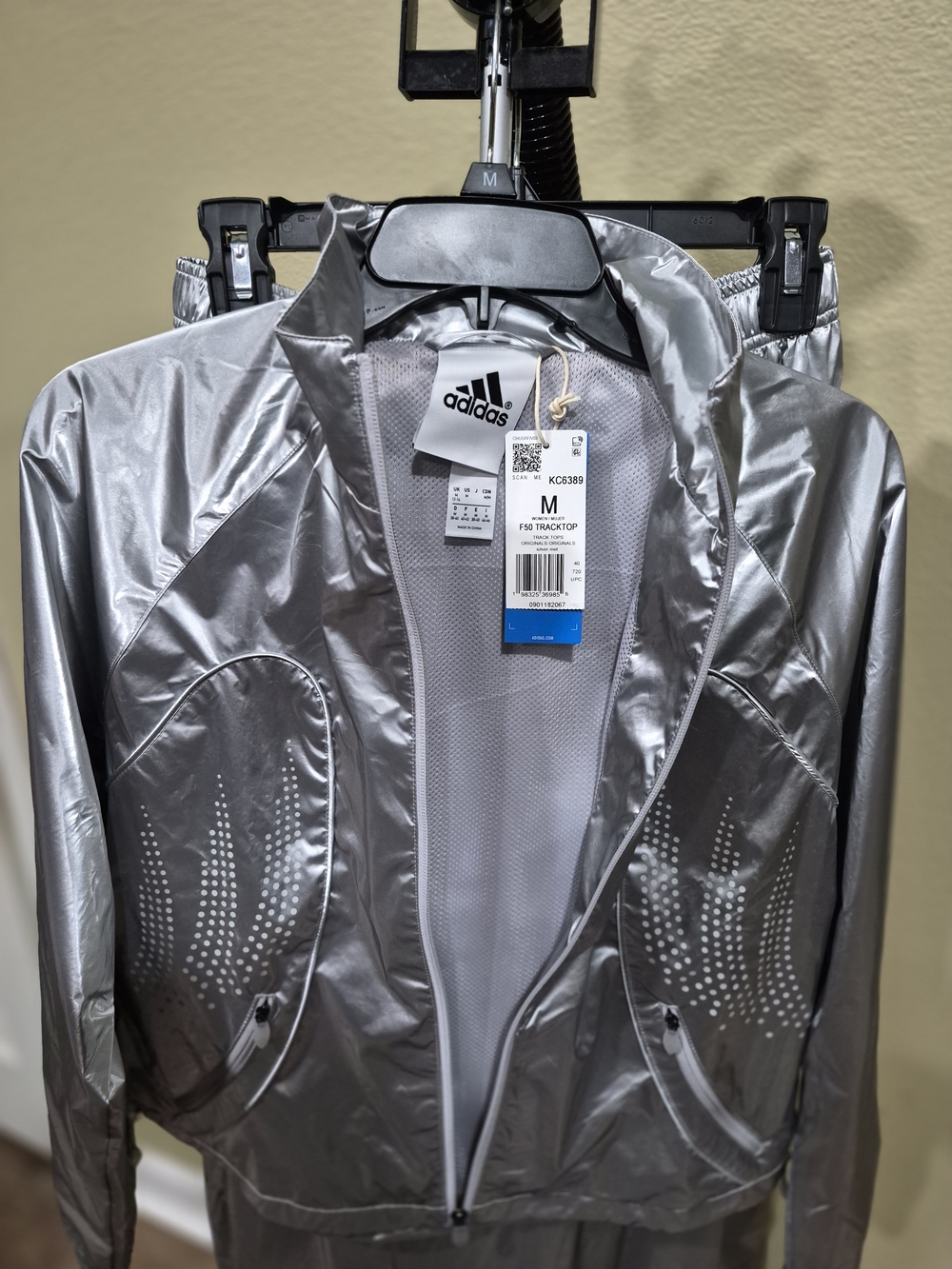 Adidas Women's F50 Silver Track Jacket & Wide-leg pants Size S - Picture 3 of 10